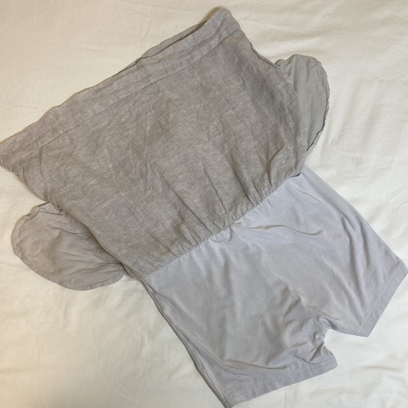 C&C California 100% Linen Light Gray Mini Skirt w/ Shorts and Pockets sz.M - Picture 5 of 6